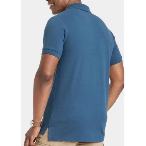 Goodfellow & Co Men's Blue Collared Button Short Sleeve Polo Shirt Size X-Large - Picture 3 of 6
